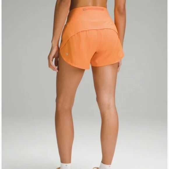 Lululemon Speed Up High-Rise Lined Shorts 4” in Orange, Size 4 - Picture 2 of 8